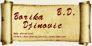 Borika Đinović vizit kartica